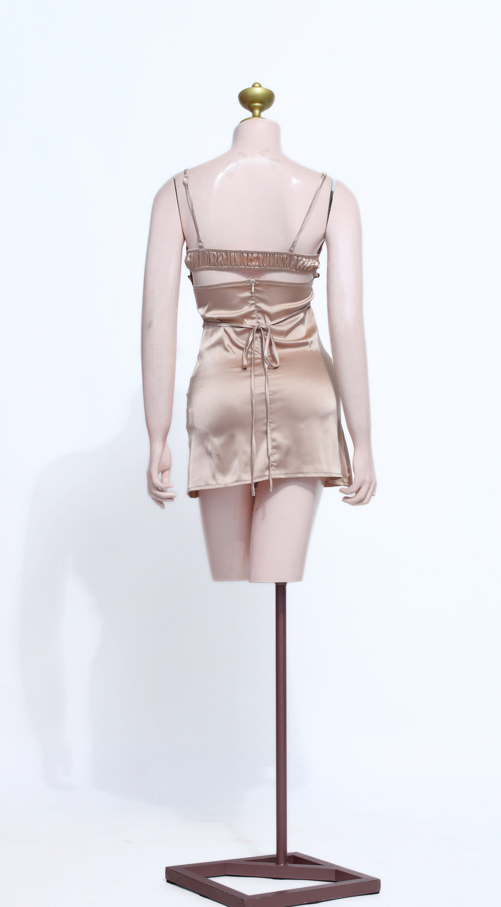 Nude Satin Slip Dress for Women | Mini Cocktail & Party Dress - SNU04