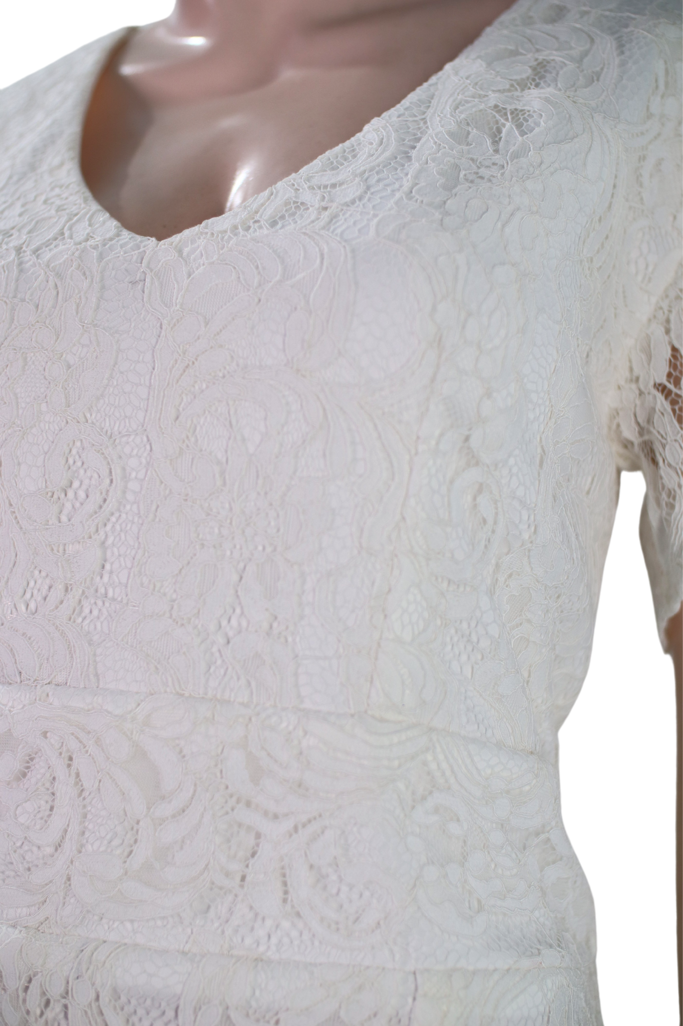White Full Lace Long Dress