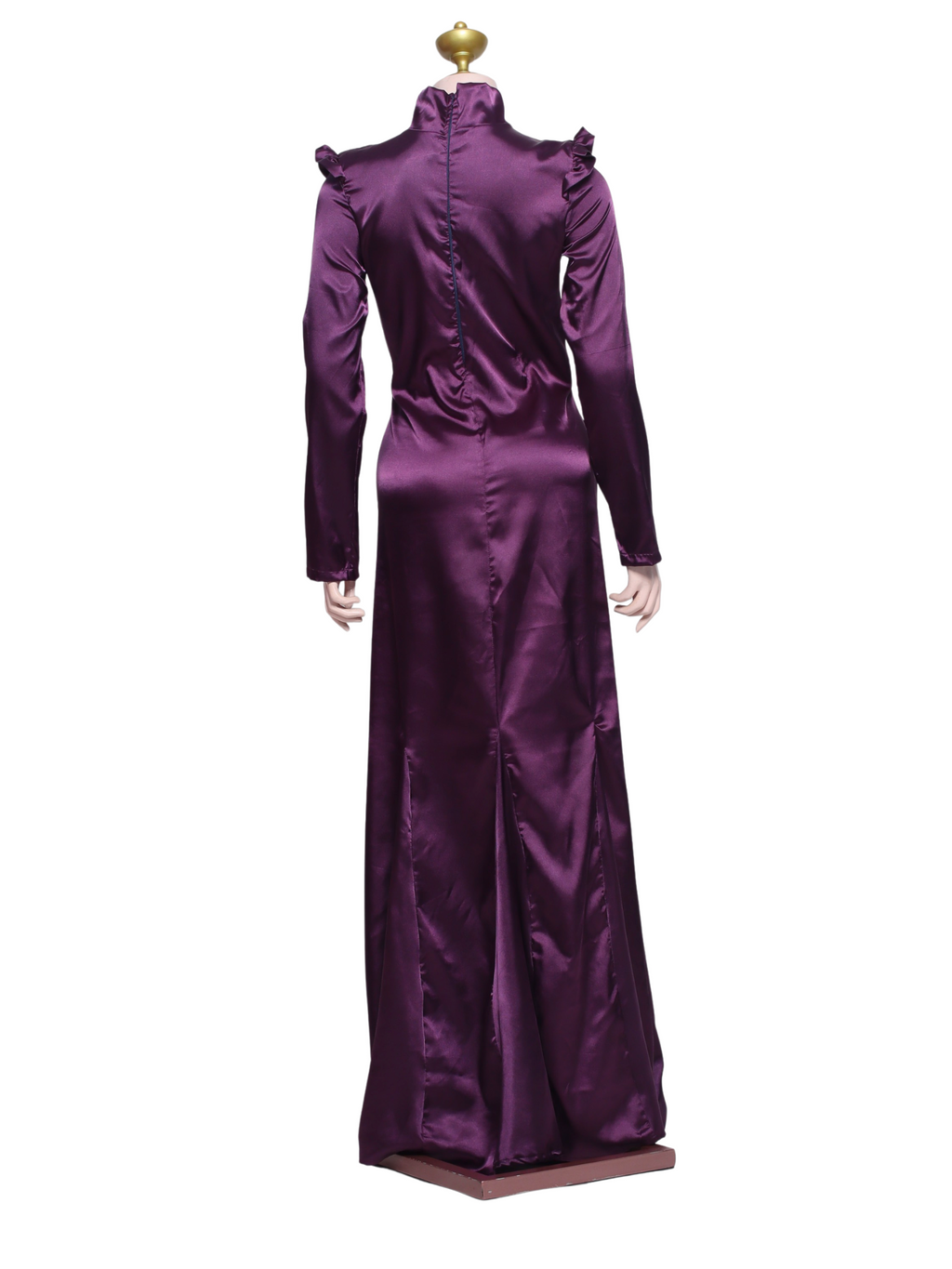 Violet Turtle Neck Satin Elegant Dress - V01