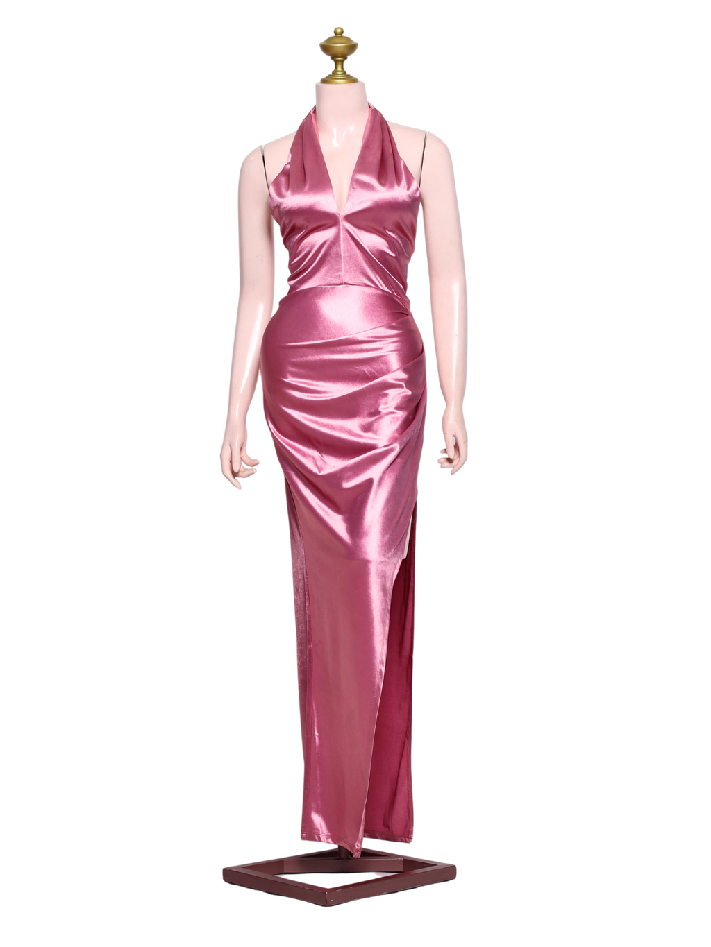 Halter Satin  Elegant Long Dress - OR04