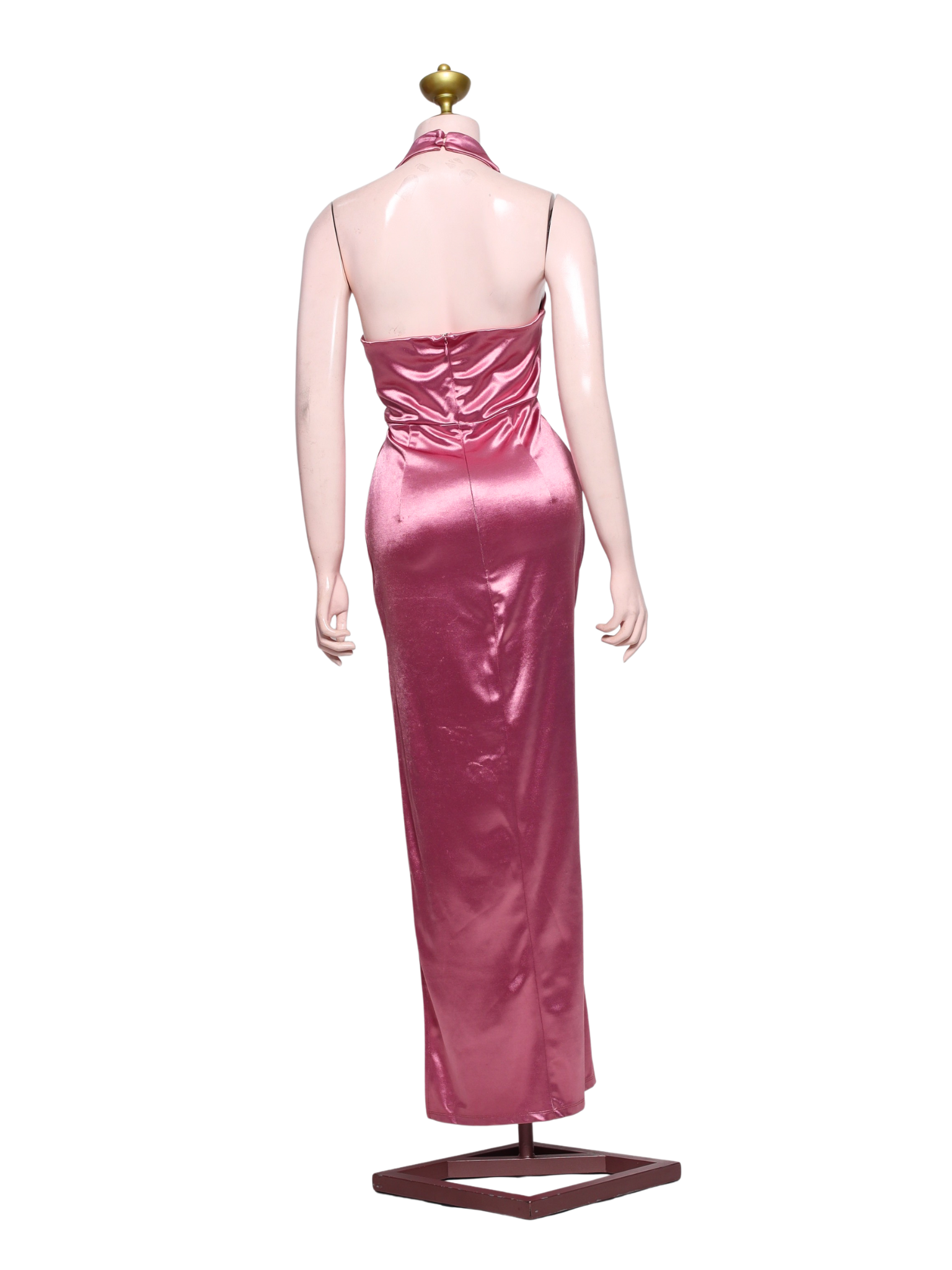 Halter Satin  Elegant Long Dress - OR04