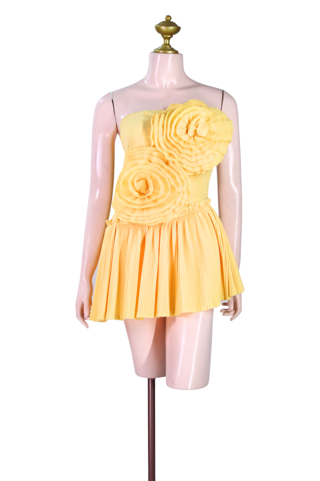 Yellow Pleated Spandex - SY01