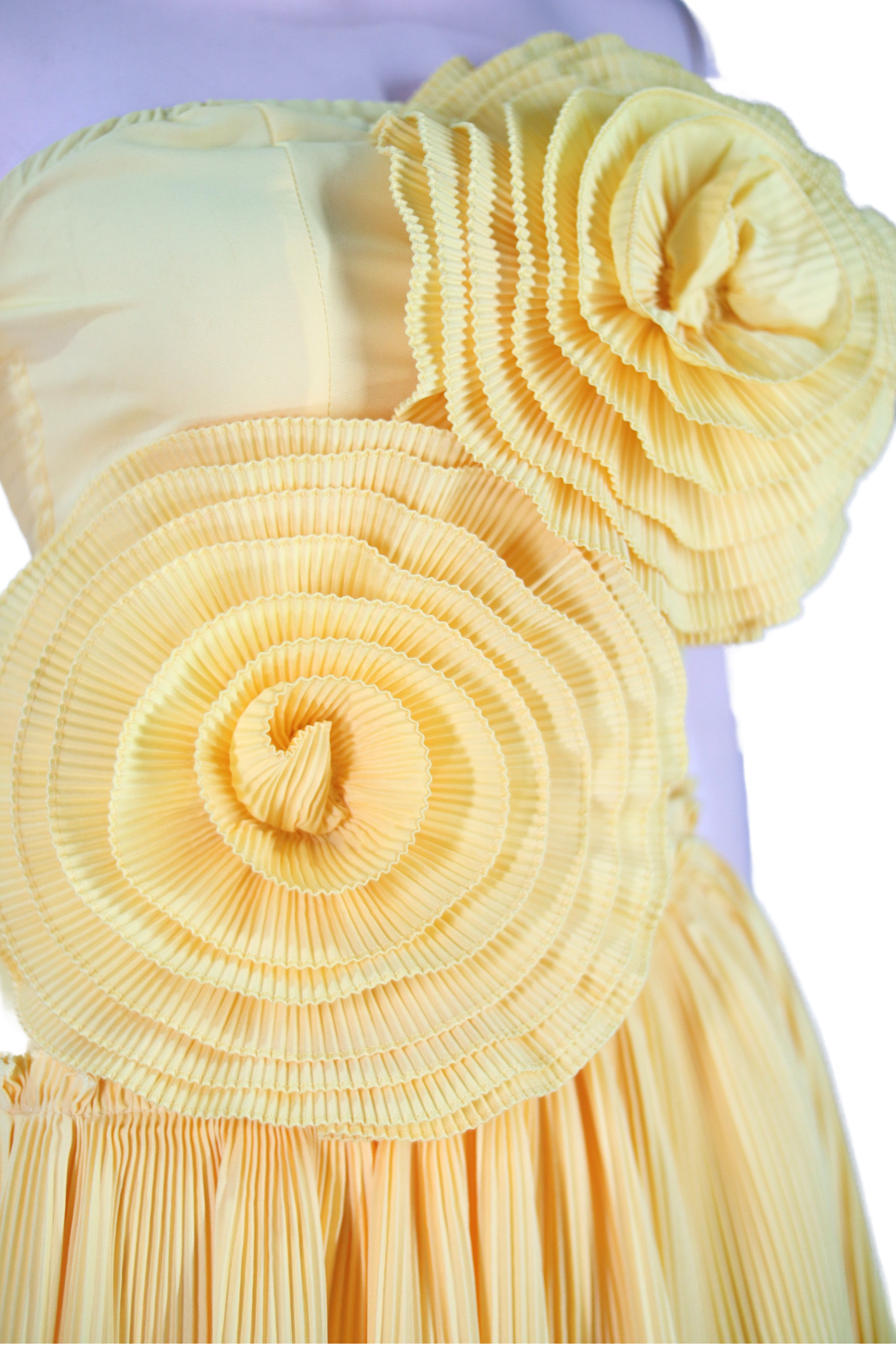 Yellow Pleated Spandex - SY01