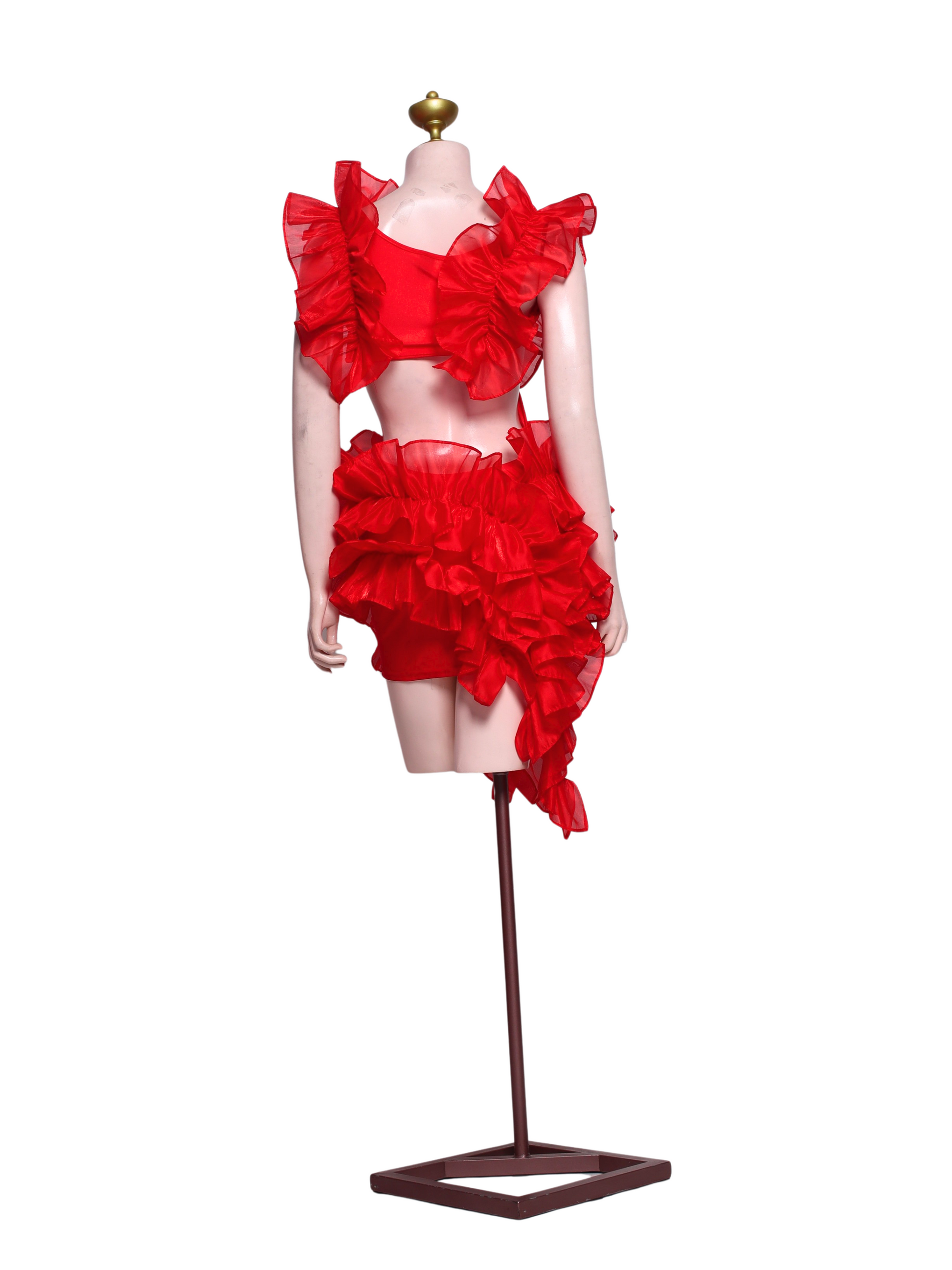 Red Ruffle Mini Dress - SR02