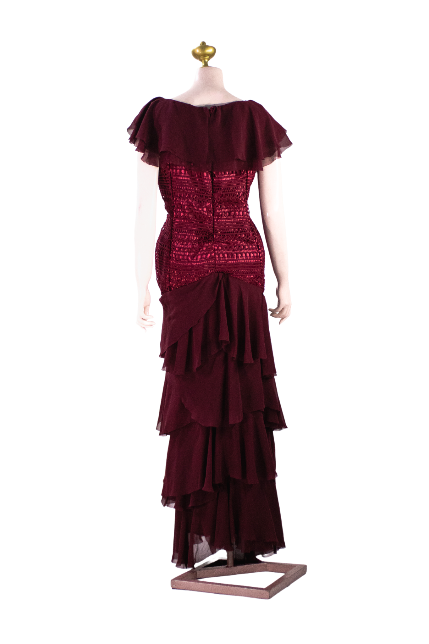 Dark Maroon Chiffon Dress