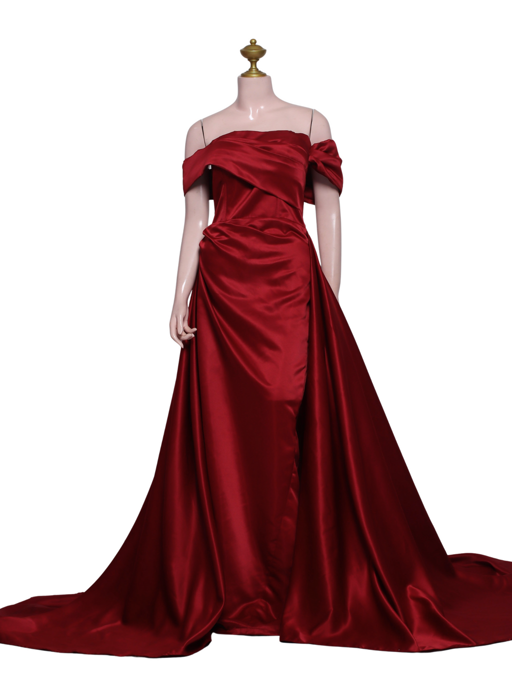 Off Shoulder Satin Elegant Long Dress - M10