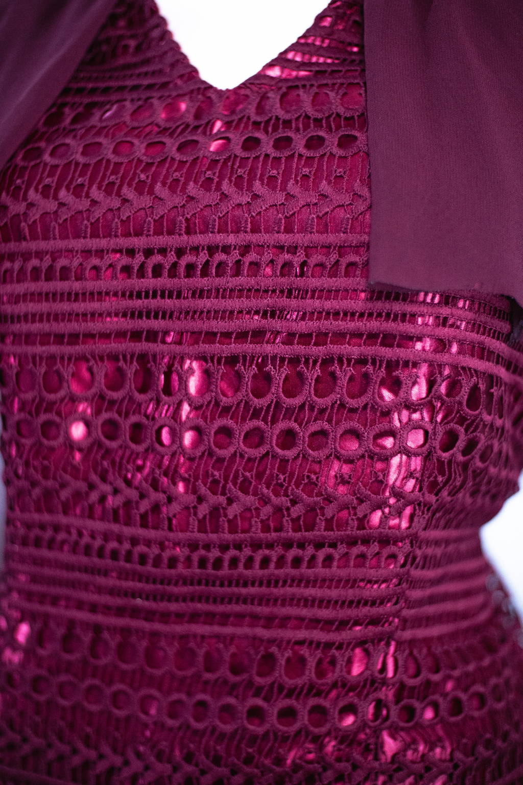 Dark Maroon Chiffon Dress