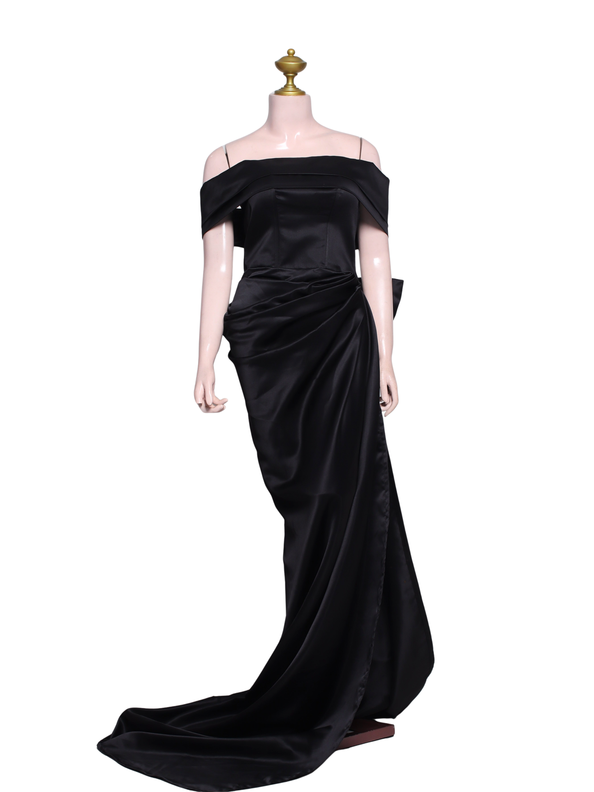 Black Off Shoulder Elegant Formal Long Gown - B16