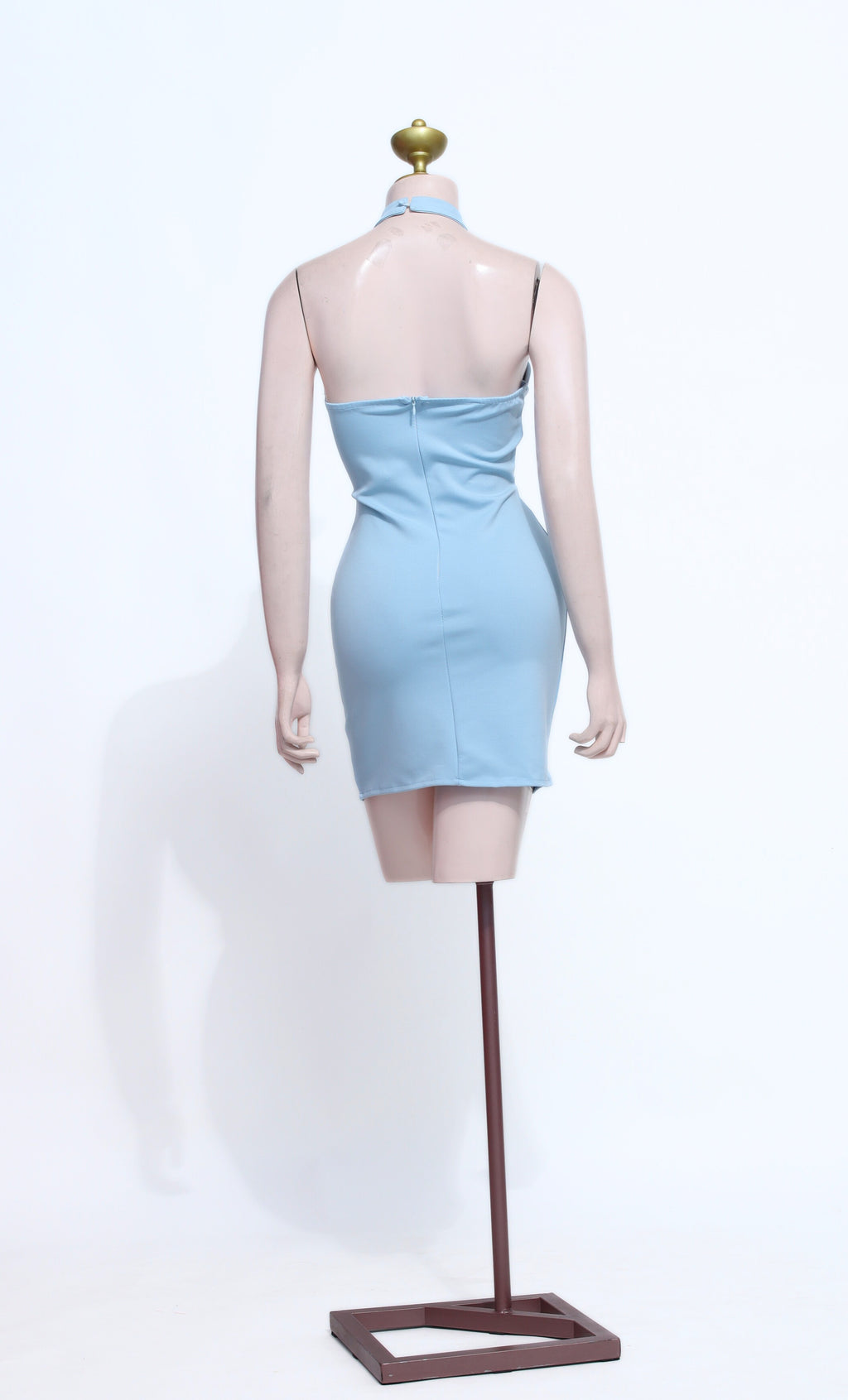 Sky Blue Bodycon Short Dress |  Sweetheart Neck - SBL05