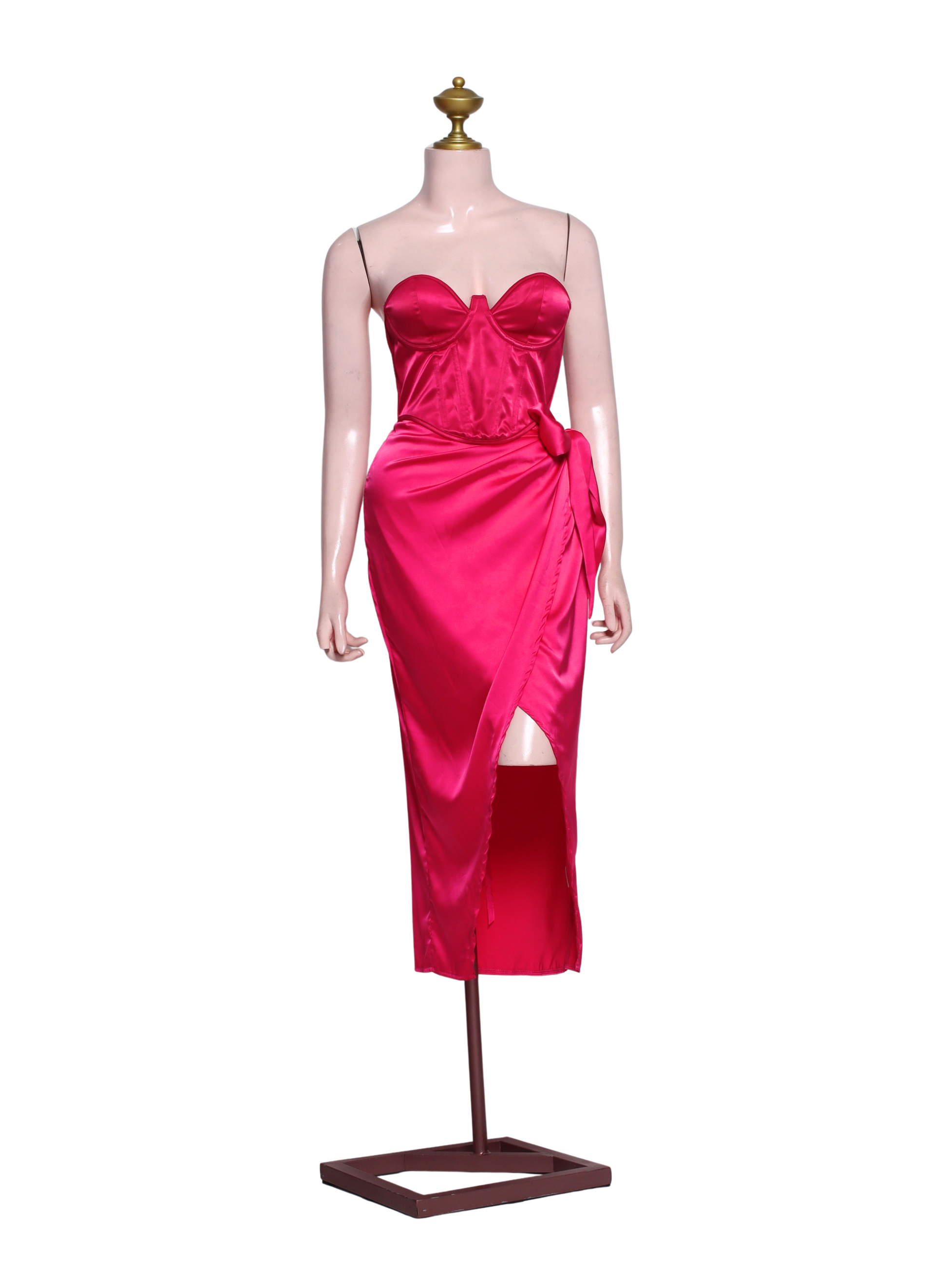 Two Piece Set Satin Bodycon - SF03