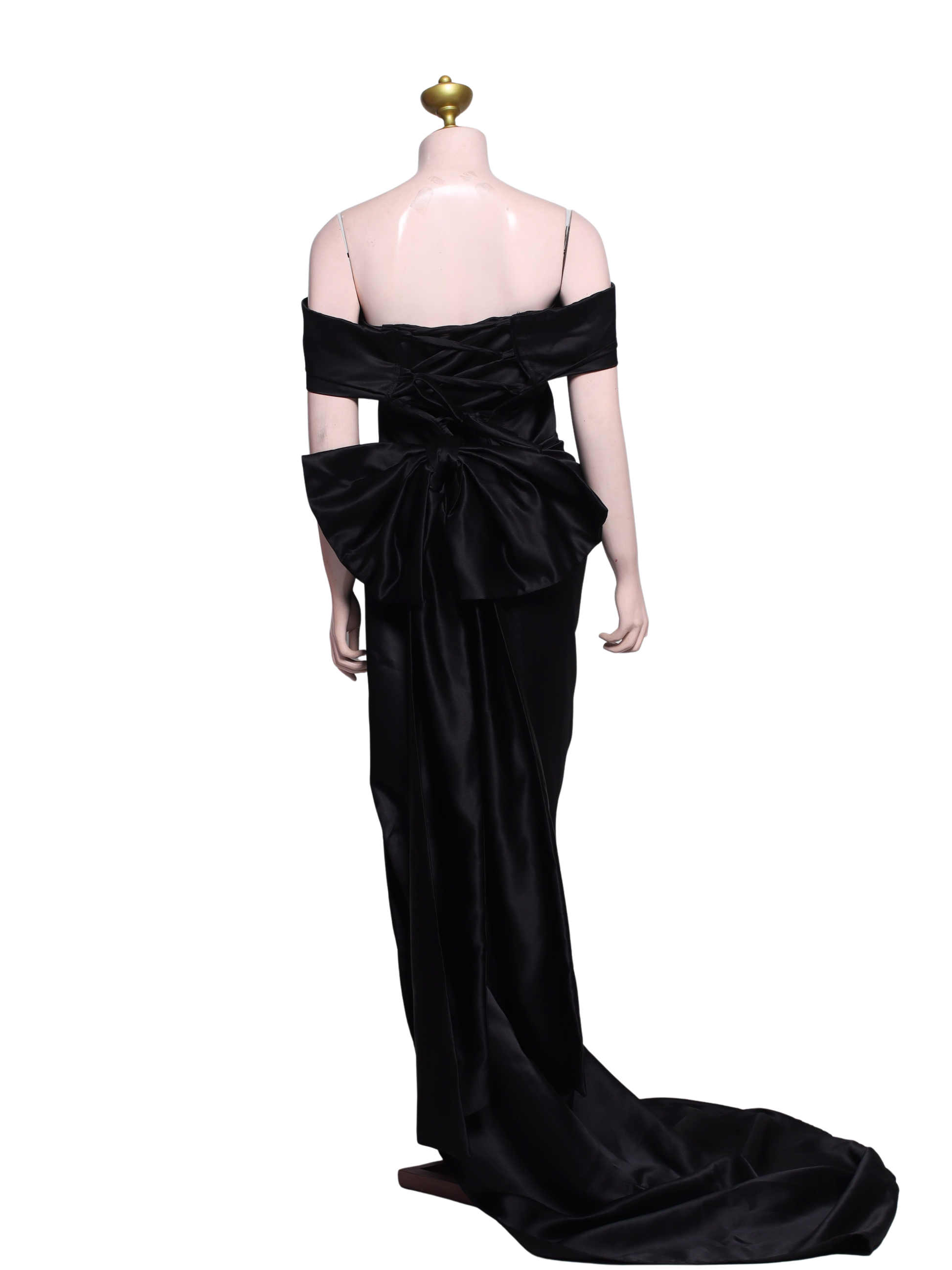 Black Off Shoulder Elegant Formal Long Gown - B16