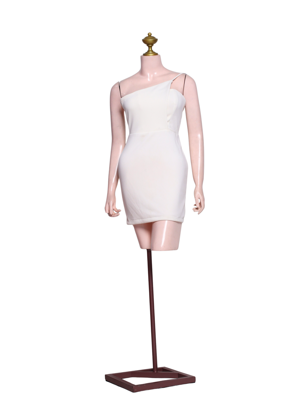 White Asymmetrical Mini Dress - SW09
