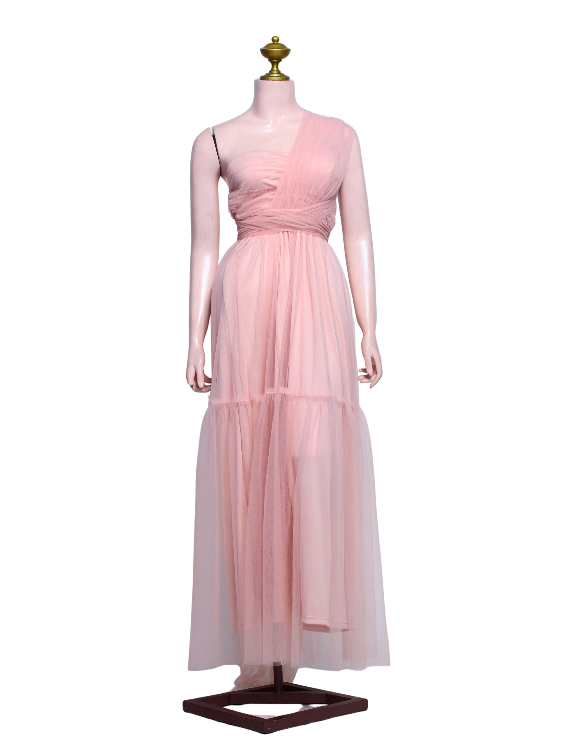 Peach Infinity Tulle Long Dress- P03