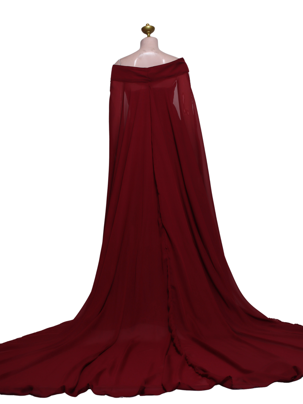 Assymetical Waist Sweetheart Tube Elegant Long Dress With Cape - M11