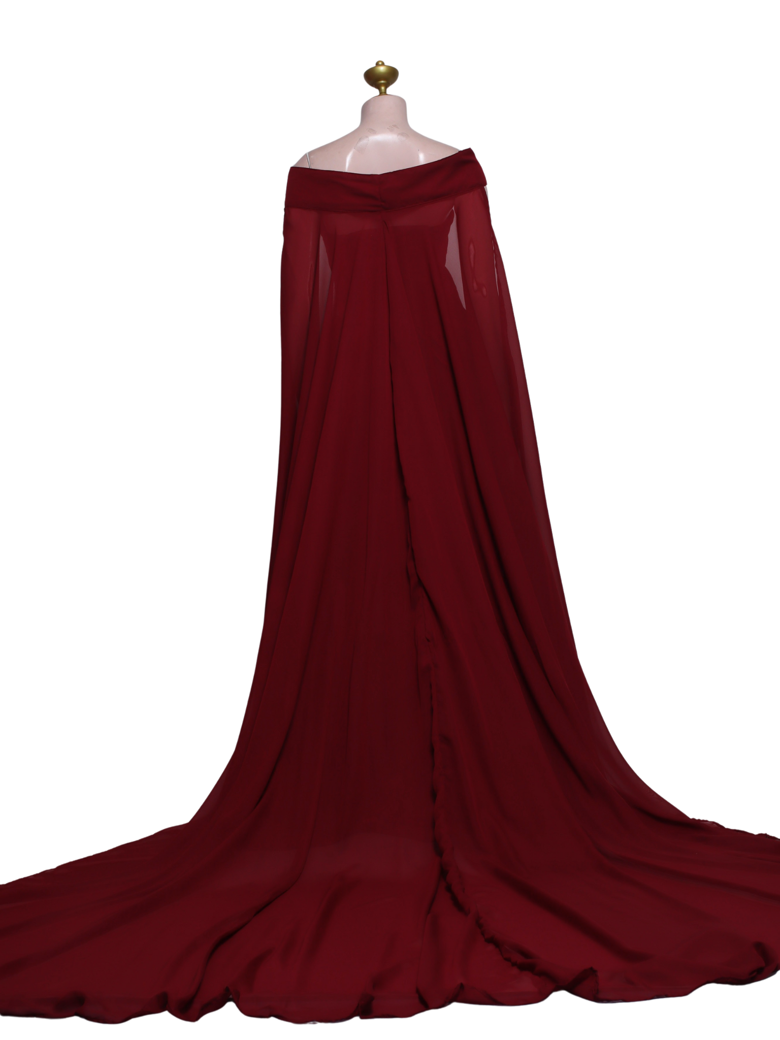 Assymetical Waist Sweetheart Tube Elegant Long Dress With Cape - M11