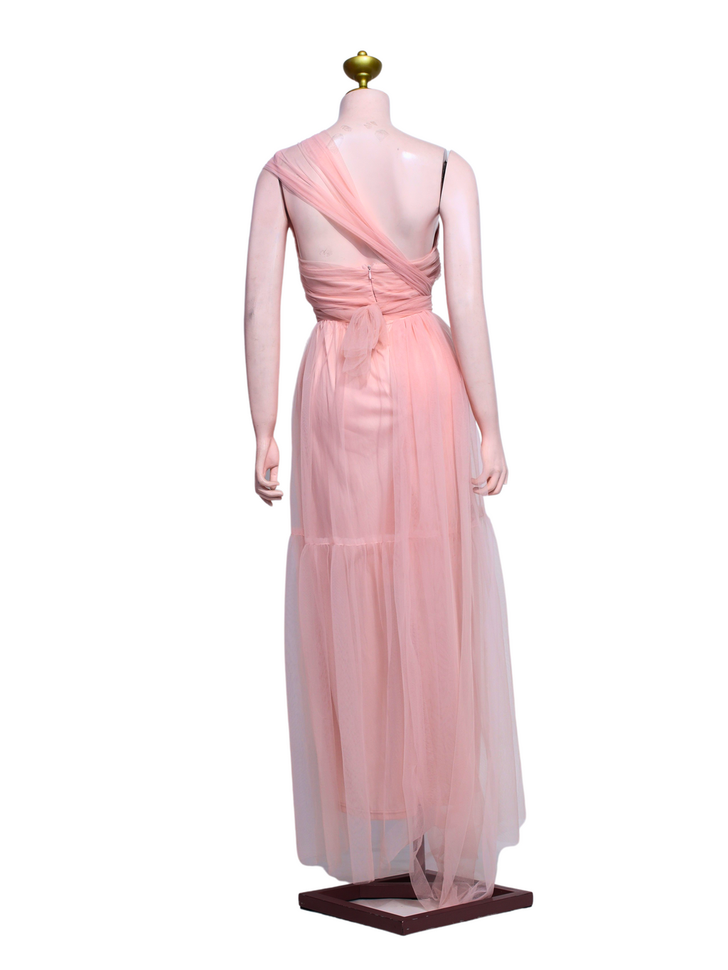 Peach Infinity Tulle Long Dress- P03