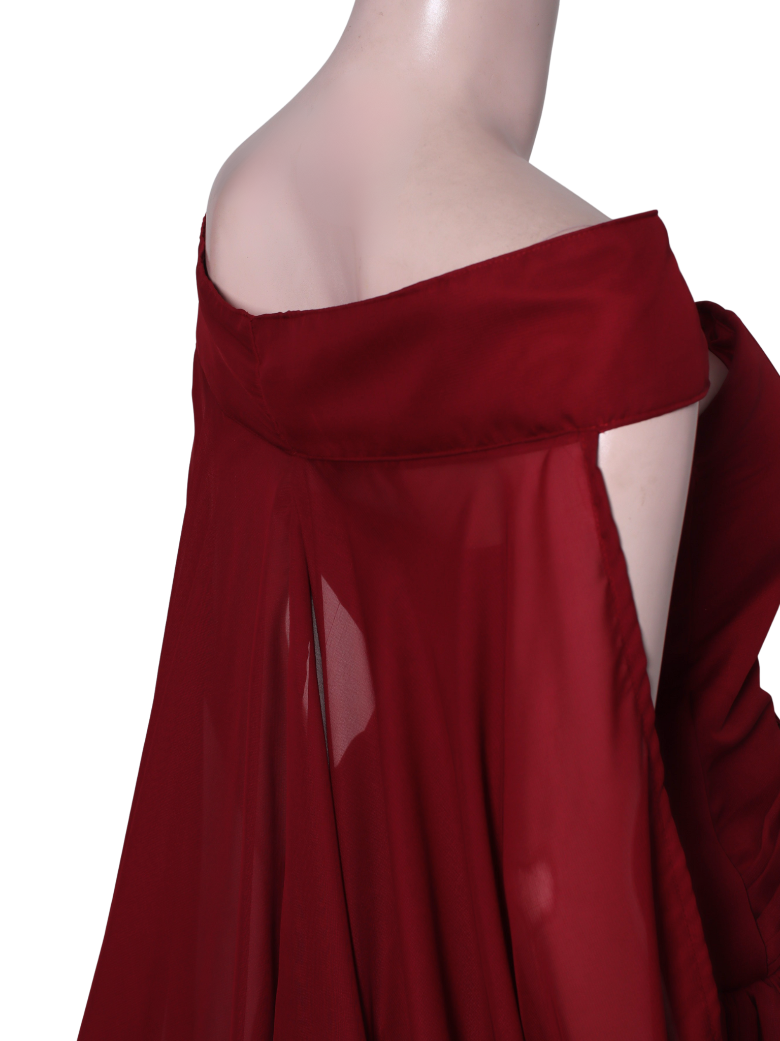 Assymetical Waist Sweetheart Tube Elegant Long Dress With Cape - M11