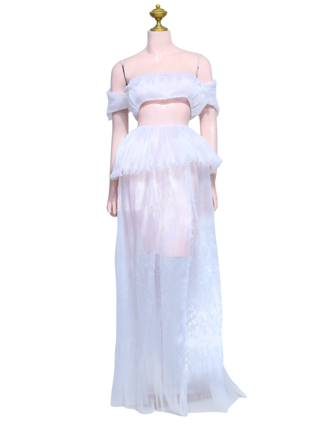 White Sheer Sexy Gown - W25