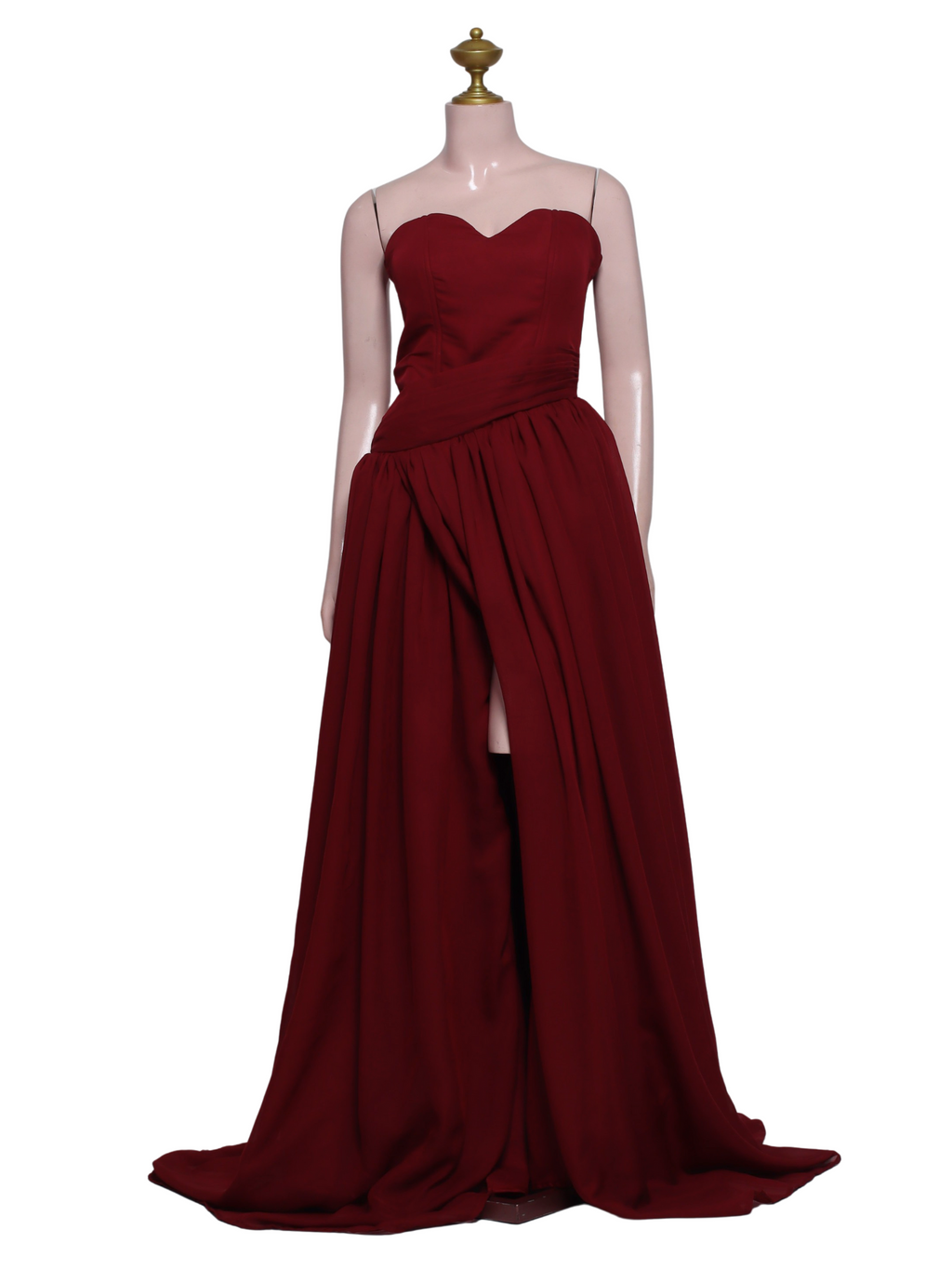 Assymetical Waist Sweetheart Tube Elegant Long Dress With Cape - M11
