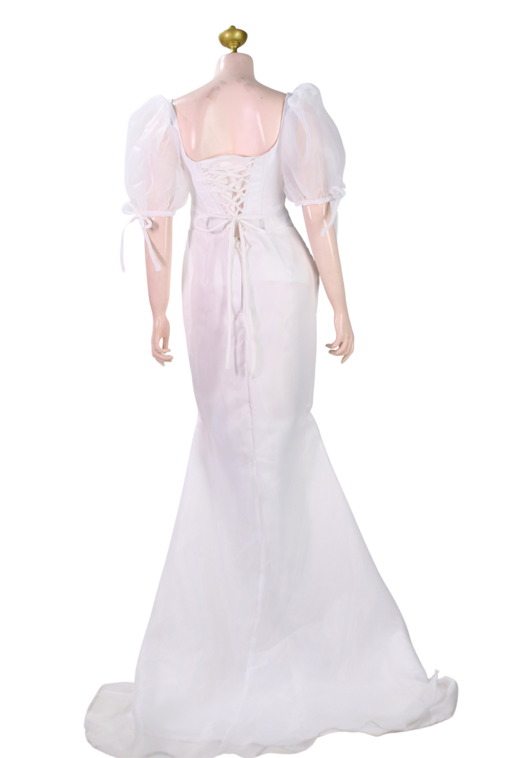 White Modern Filipiniana Long Dress