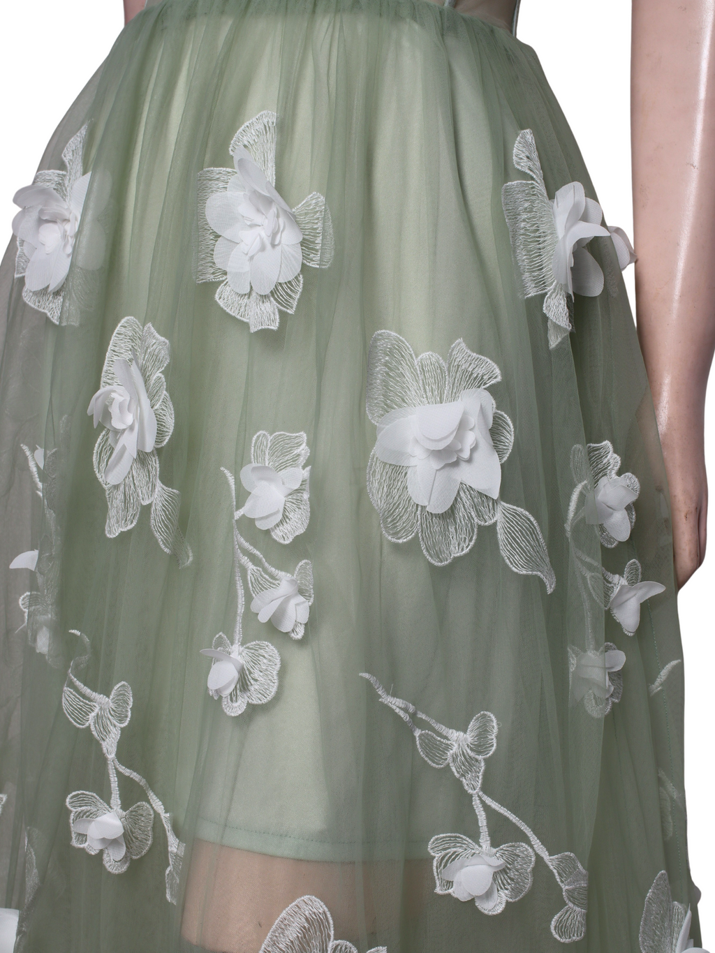 Floral Corset Tulle Tie-Back Long Dress - G01