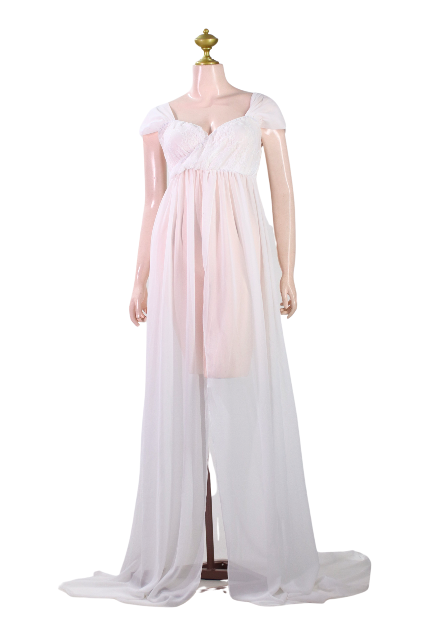 White Long Maternity Dress