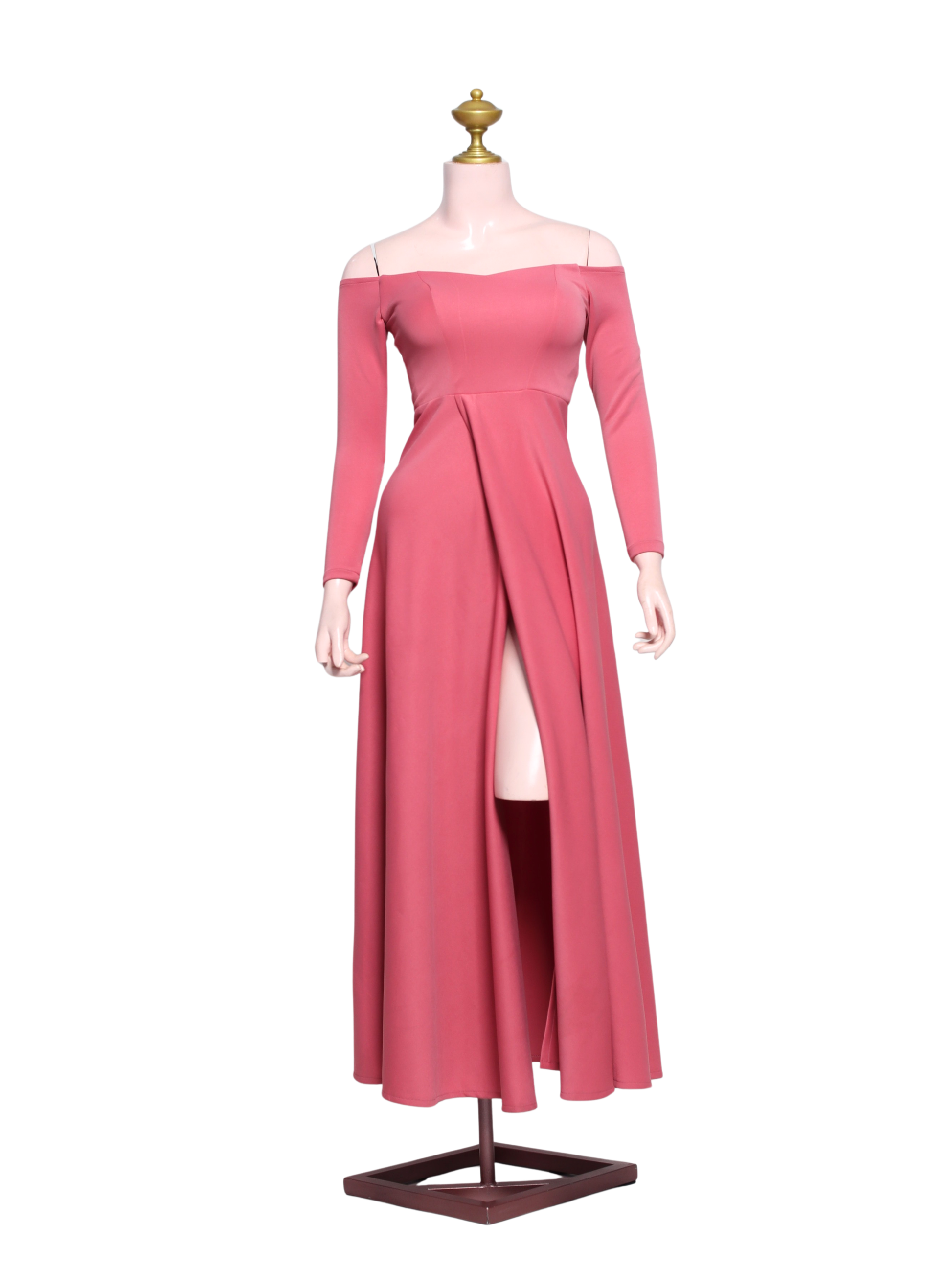 Off Shoulder Long Sleeve Formal Long Dress - OR08