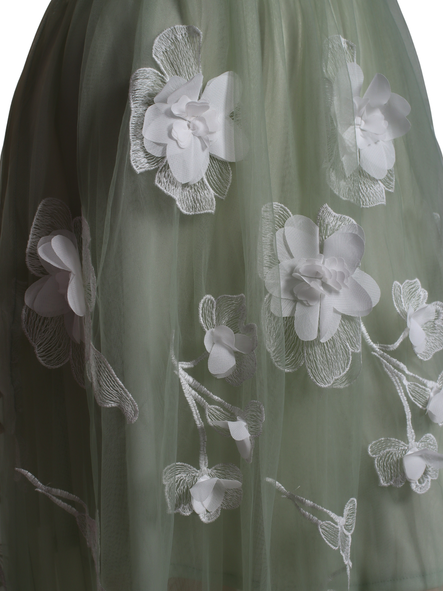 Floral Corset Tulle Tie-Back Long Dress - G01