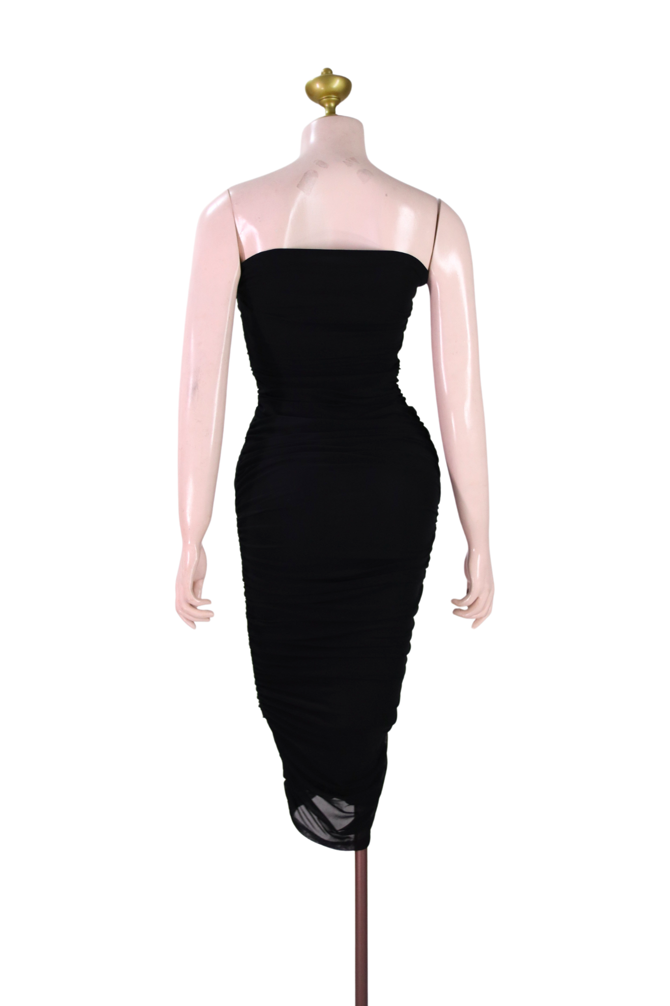 Black Chiffon Spandex Bodycon Dress- SB02