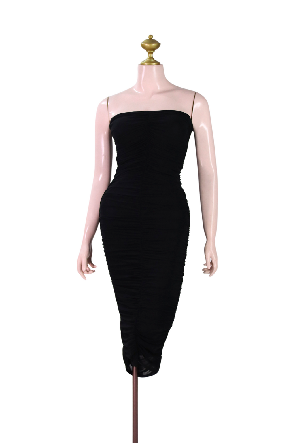 Black Chiffon Spandex Bodycon Dress- SB02