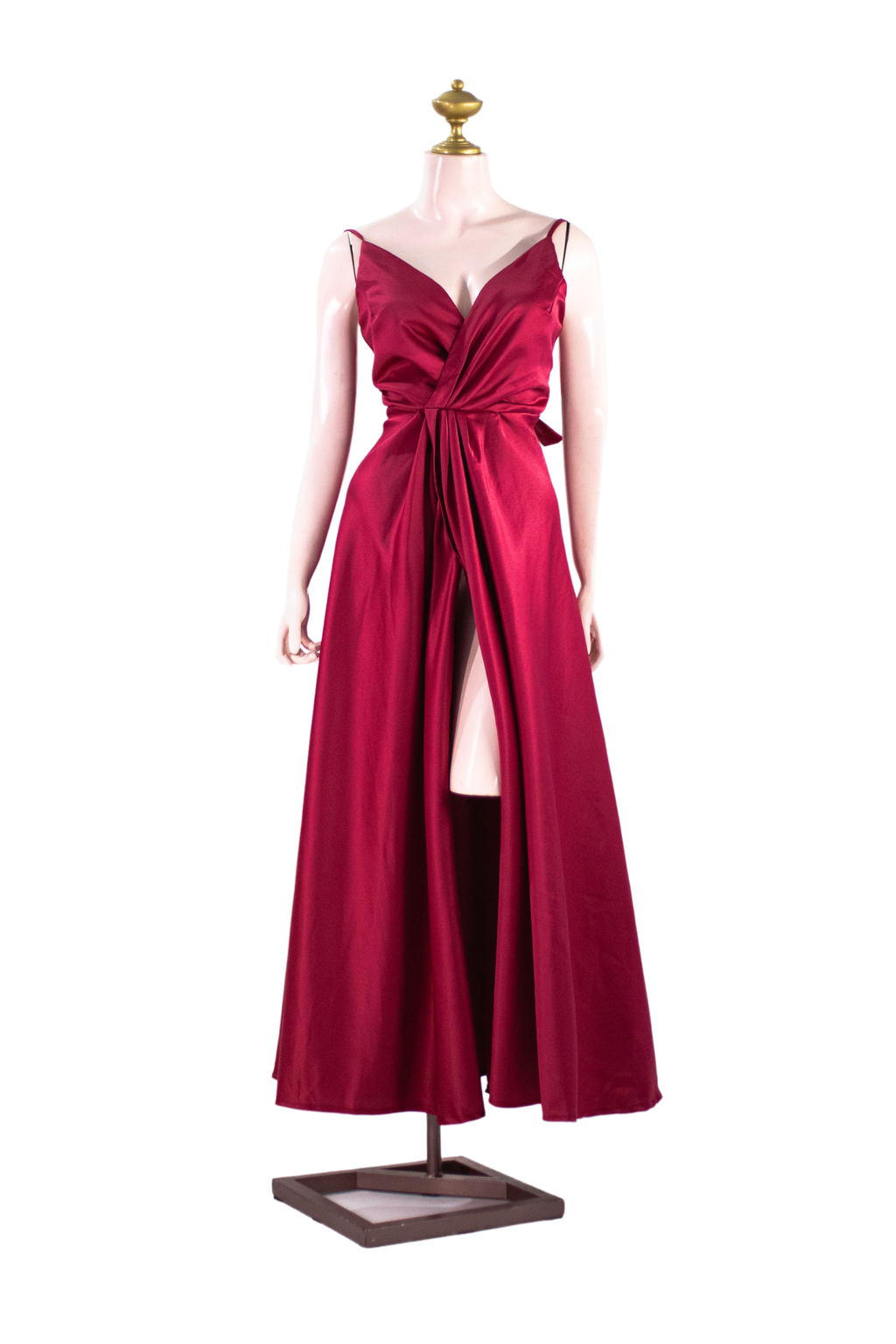 Maroon Satin Dress - M04