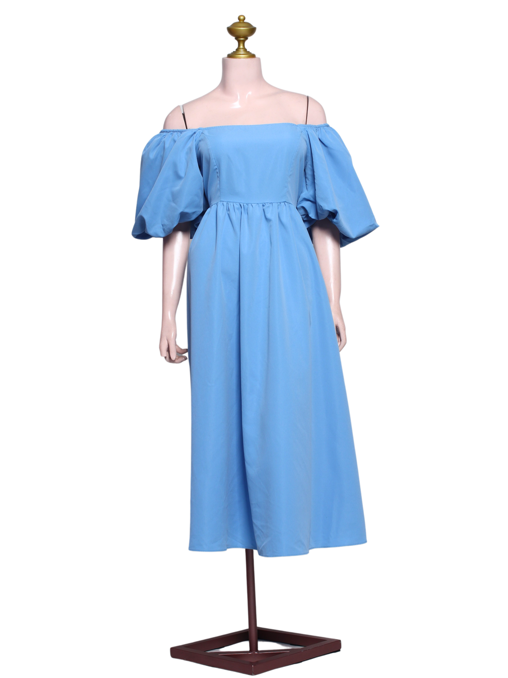 Puff Sleeve Midi Casual Dress - SBL03