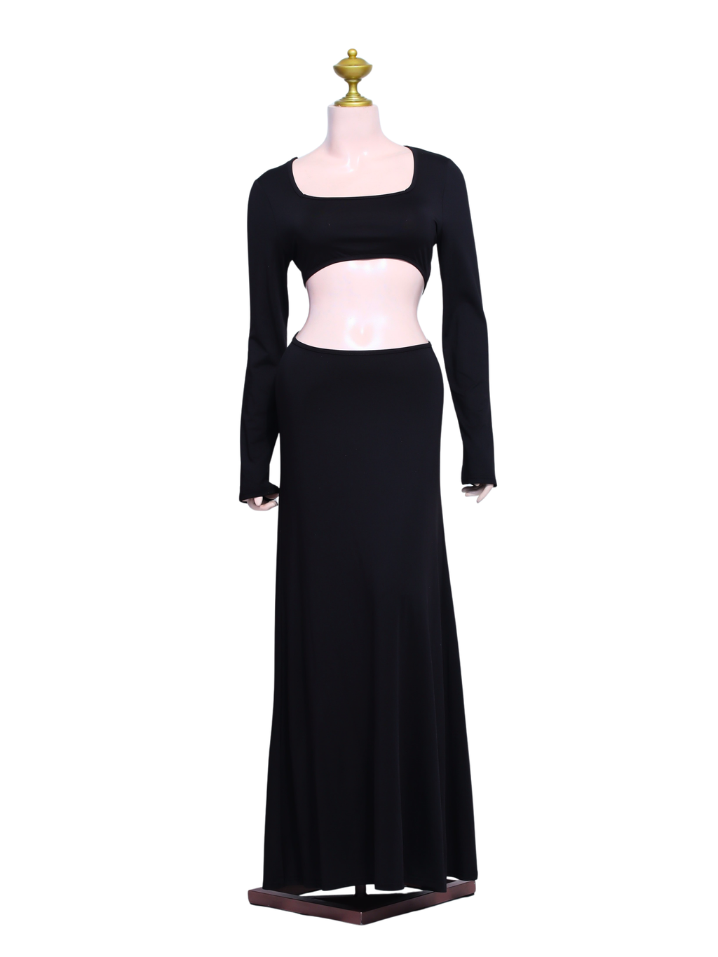 Black Long Sleeve Cut-out Dress - B22