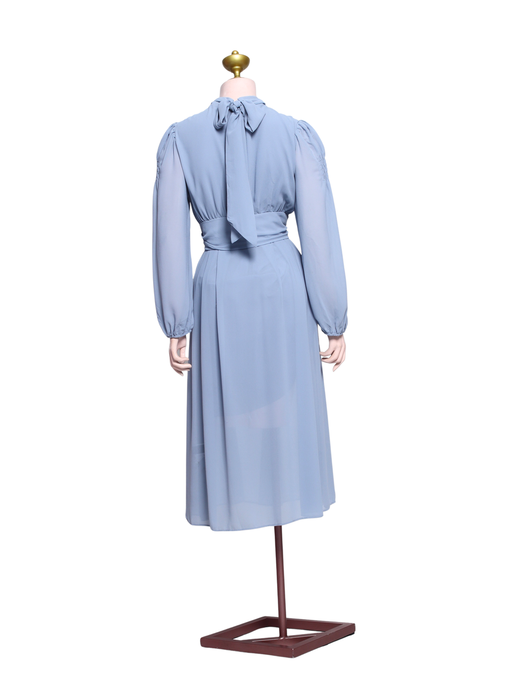 Dusty Blue Formal Midi Dress - SBL04