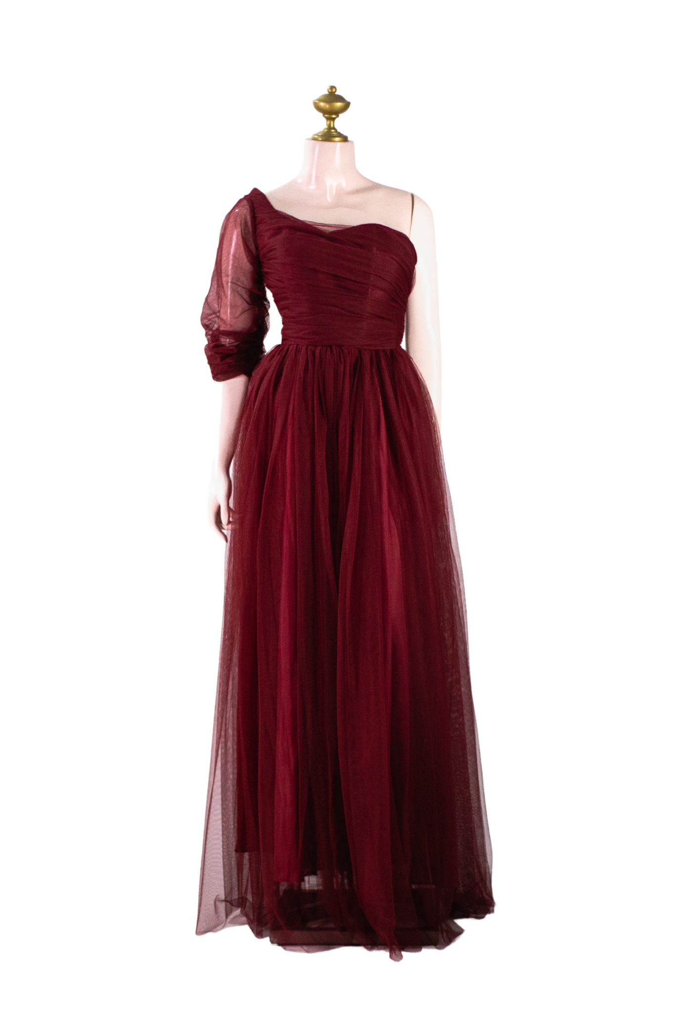 Maroon Soft Tulle Dress - M02