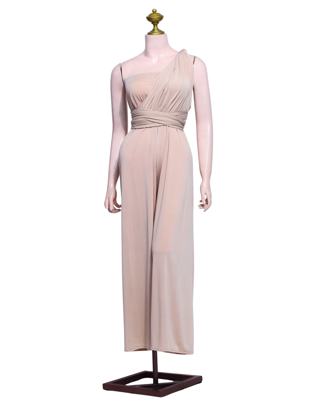 Elegant One-shoulder Draped Gown - NU07