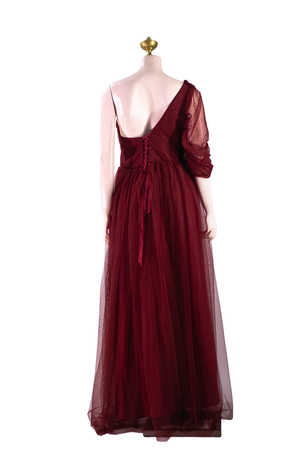 Maroon Soft Tulle Dress - M02