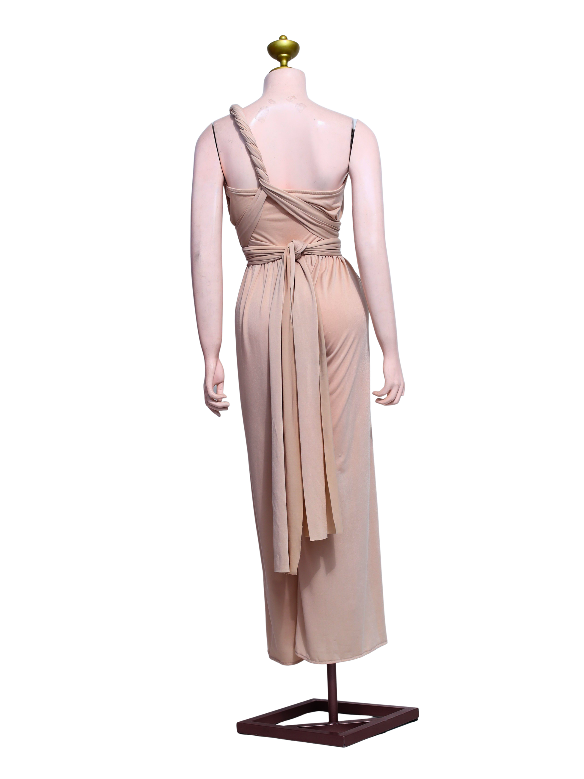 Elegant One-shoulder Draped Gown - NU07