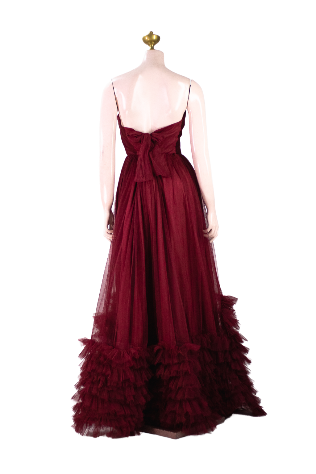 Maroon Soft Tulle Tube Dress - M03