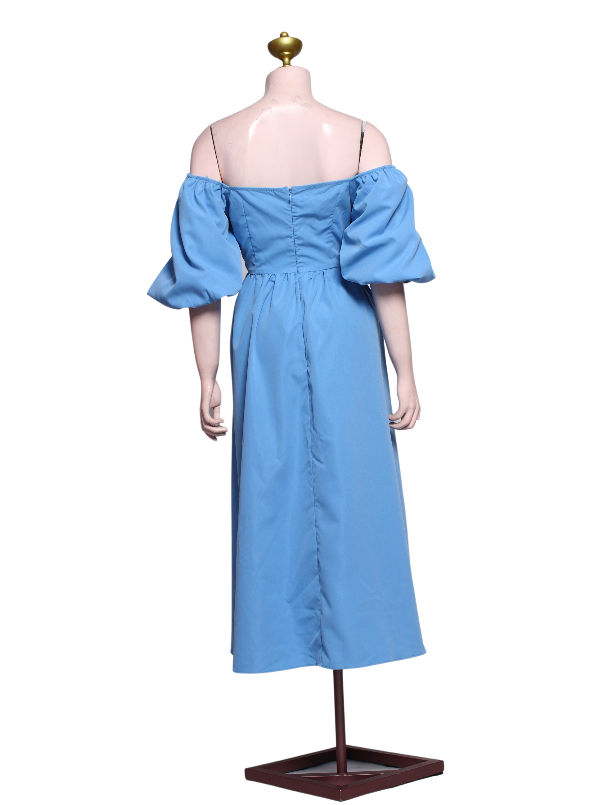 Puff Sleeve Midi Casual Dress - SBL03