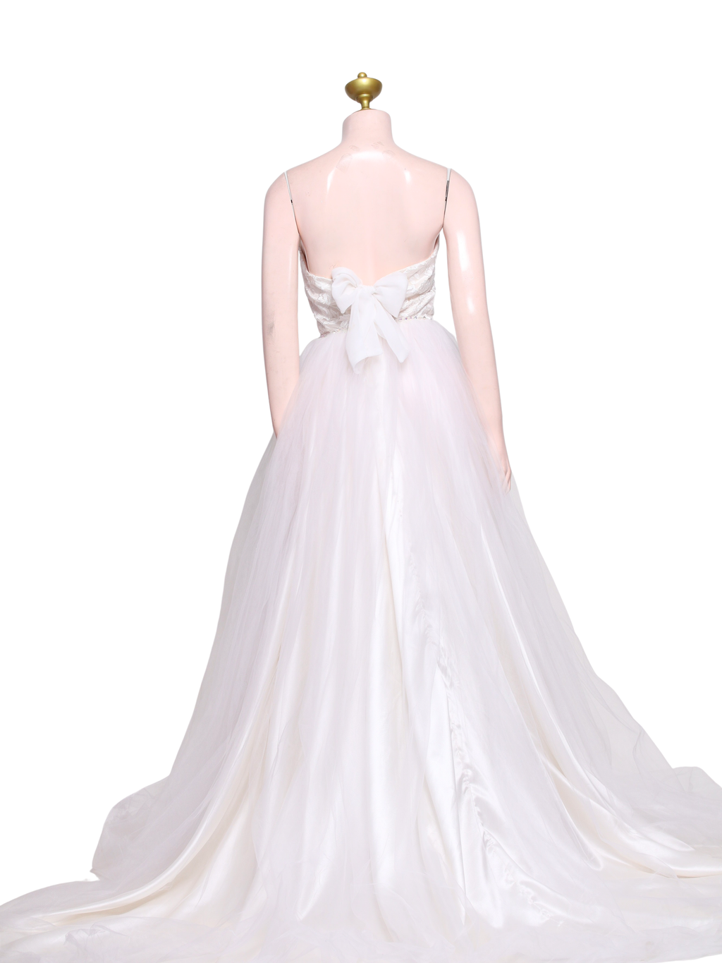 White Lace Sweetheart Tulle Wedding Dress - W12