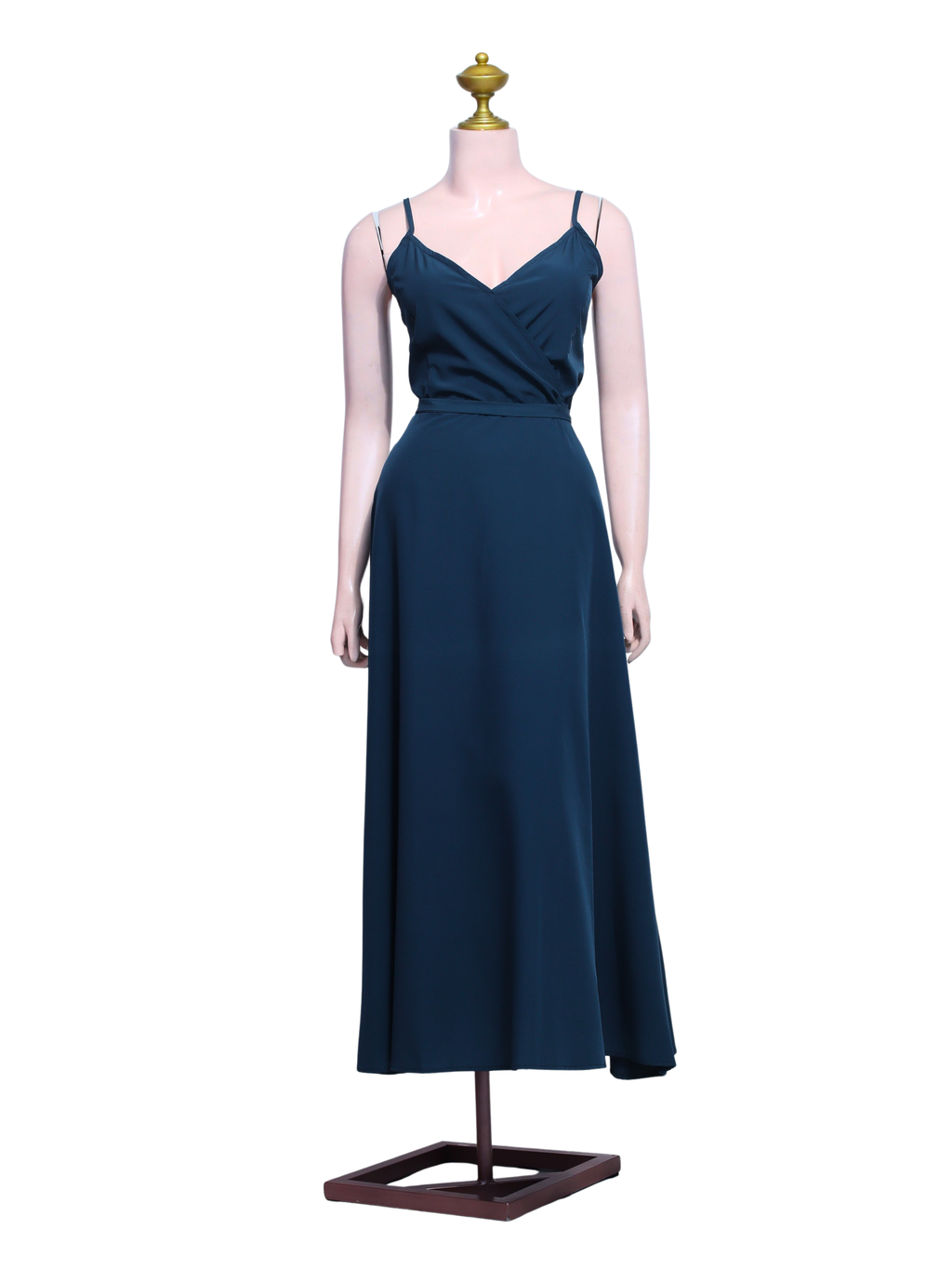 Teal Sleeveless Wrap Midi Dress - BL01