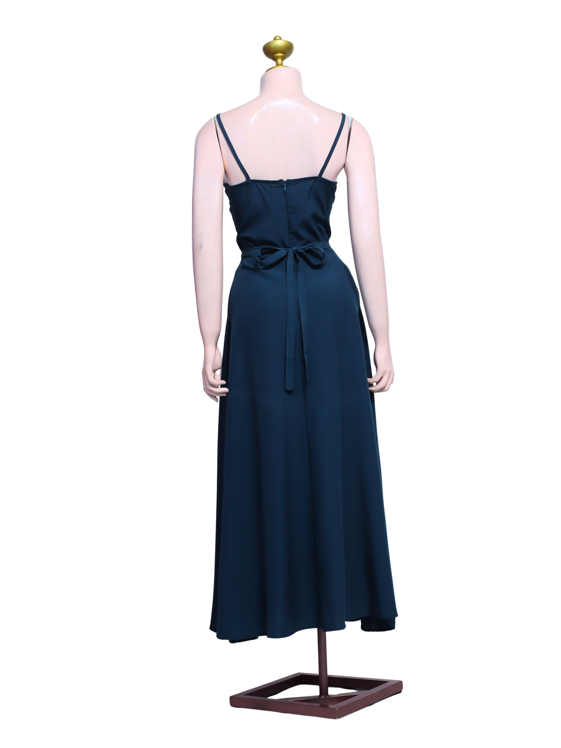 Teal Sleeveless Wrap Midi Dress - BL01