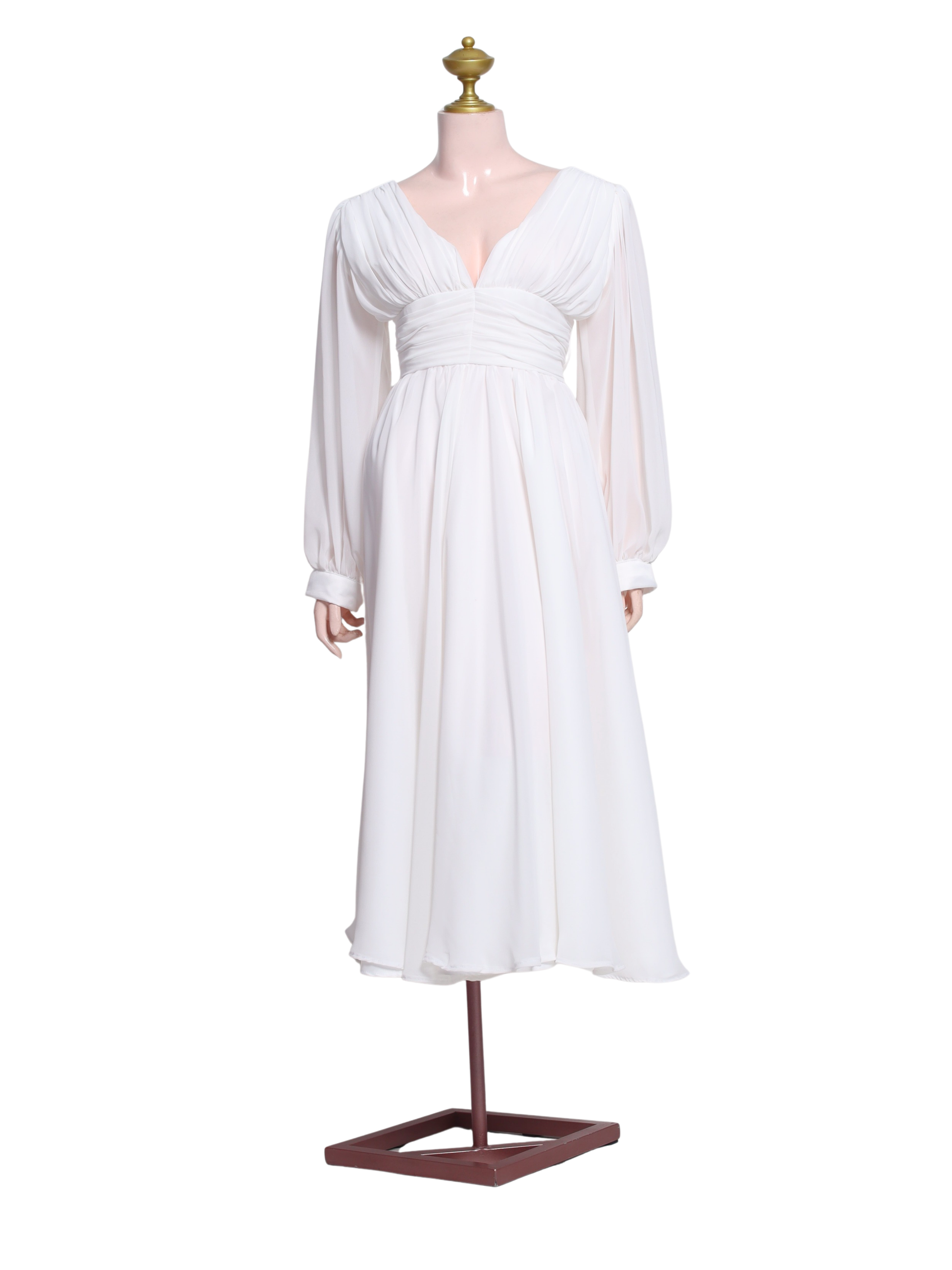Chiffon Flowy Intimate Wedding Formal Dress - W11