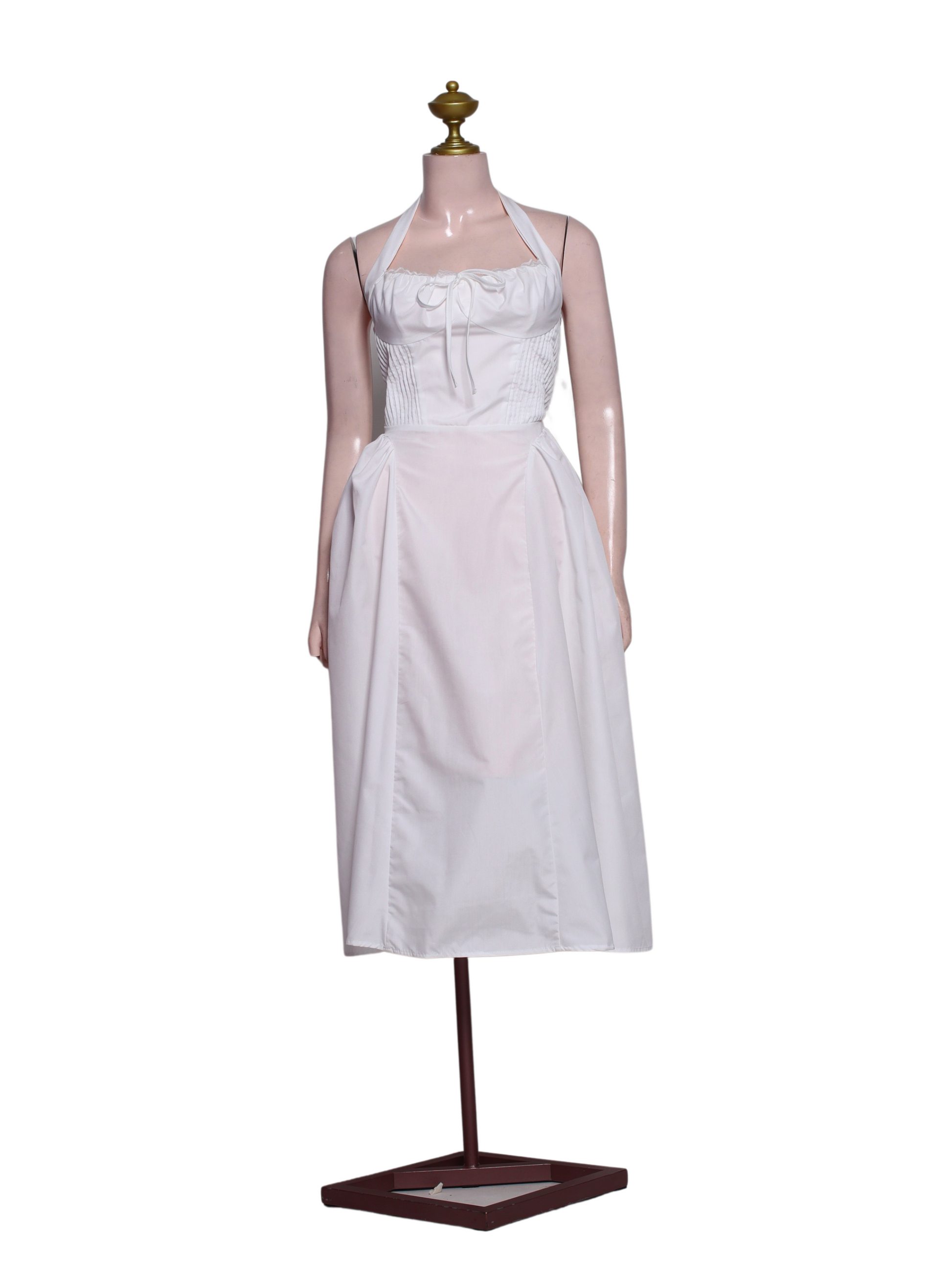 White Halter Midi Dress - SW10
