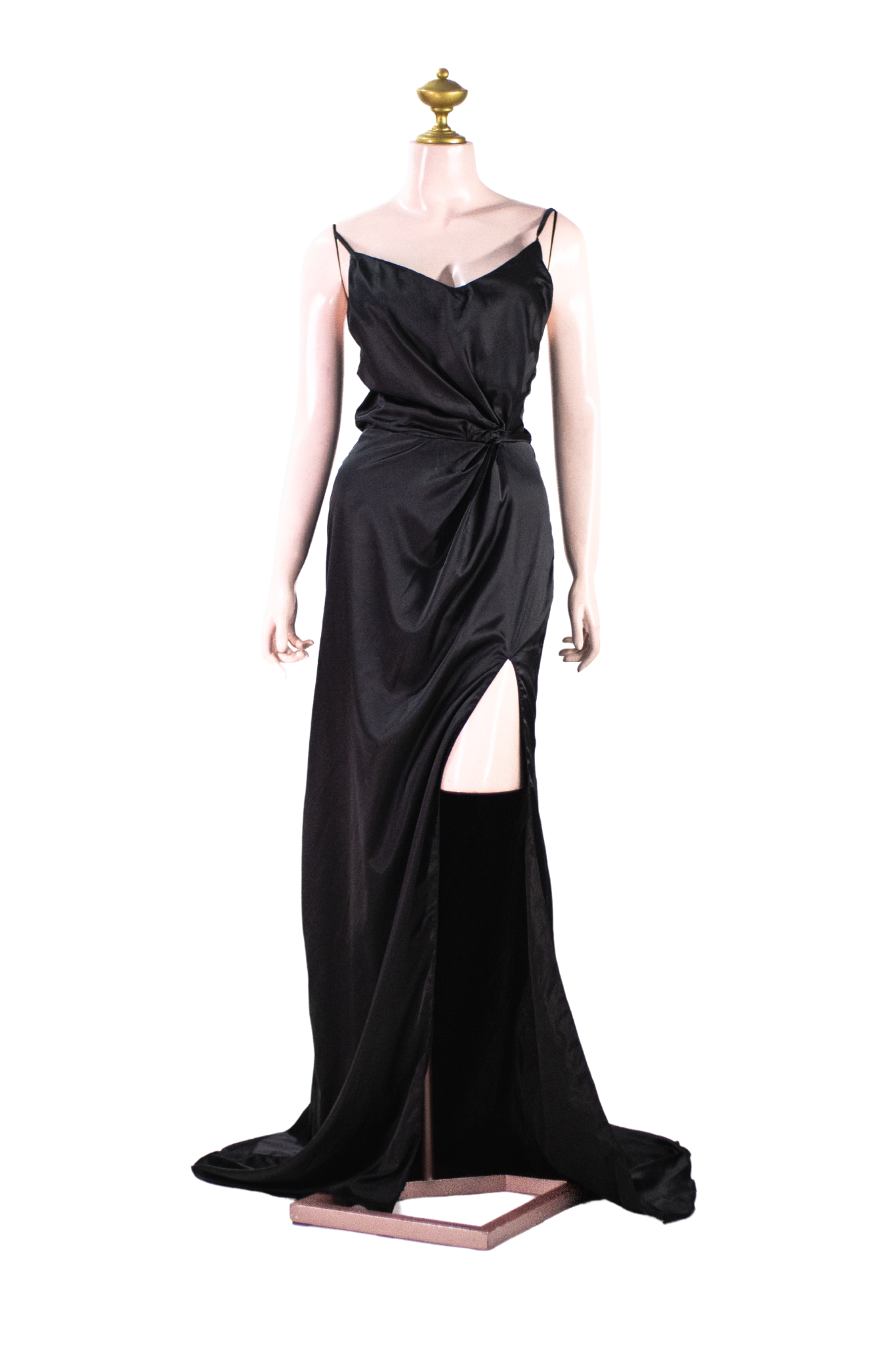 Black Satin Dress - B03