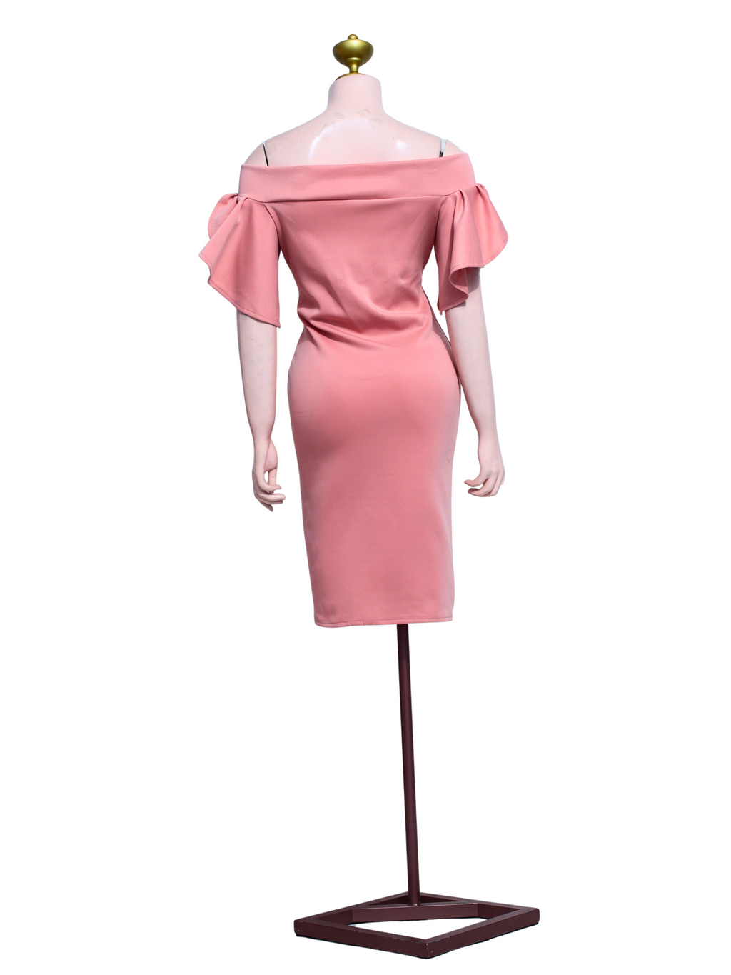 Soft Pink Off-Shoulder Ruffle Dress - SP05