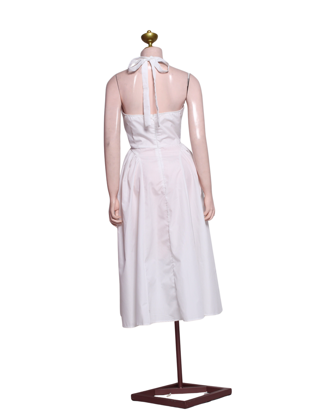 White Halter Midi Dress - SW10