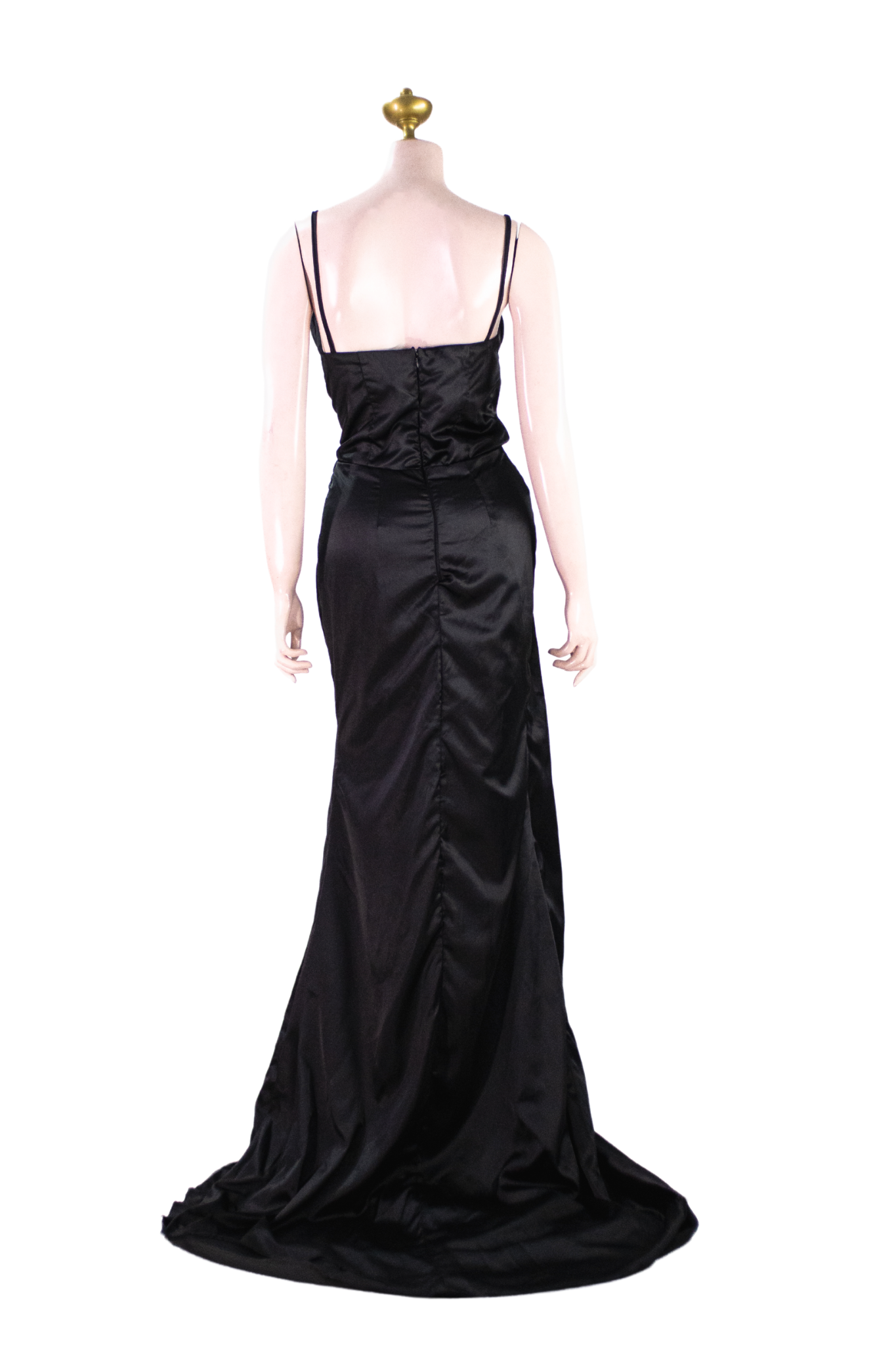 Black Satin Dress - B03