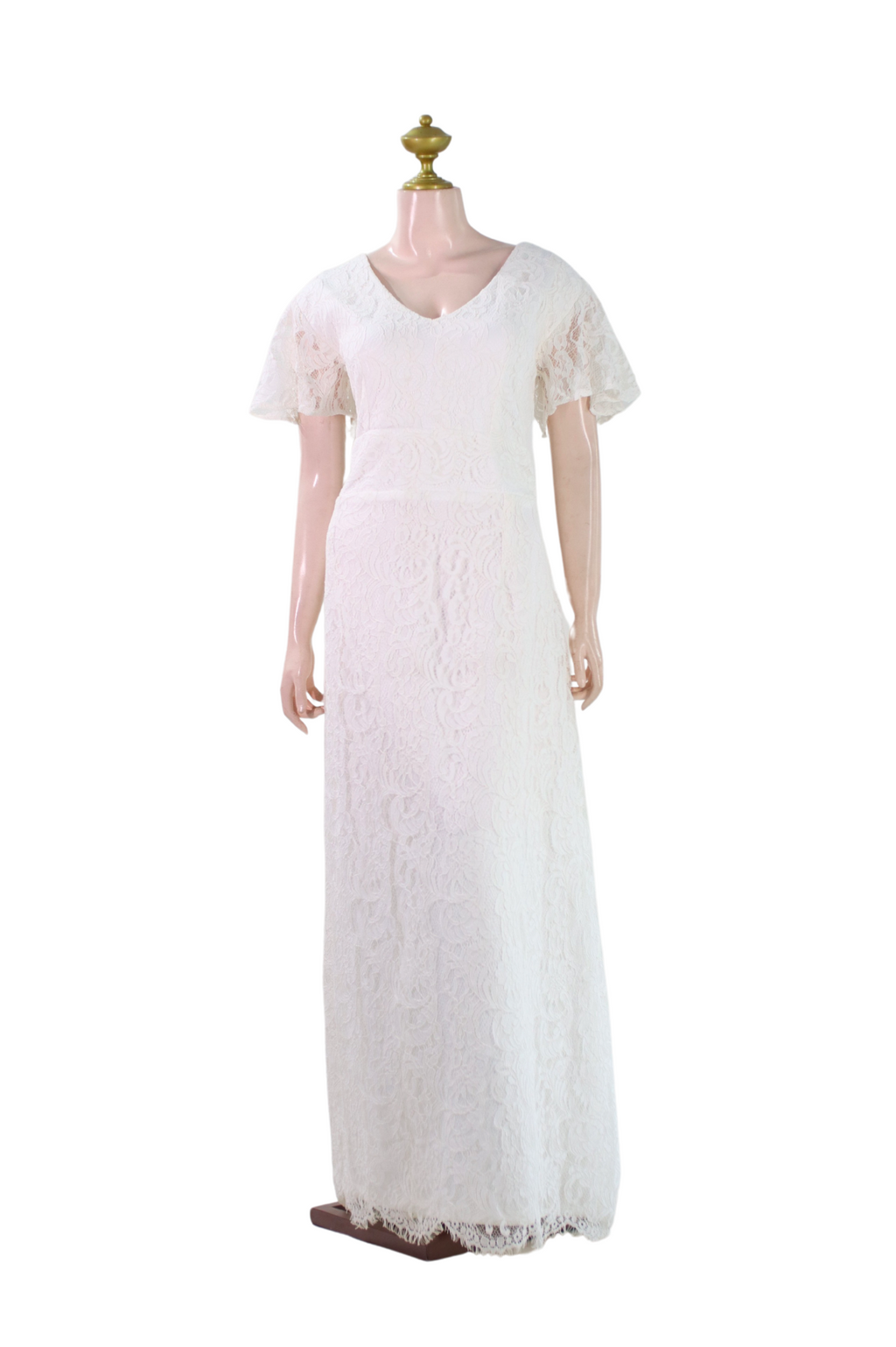 White Full Lace Long Dress